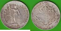 Trade Dollar 1911 B Großbritannien George V. 1910-1926, Bombay, hübsch fast vz, schöne Patina