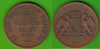 Baden 1 Kreuzer Friedrich I. 1852-1907, Friedensfeier, hübsch -