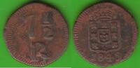 7 1/2 Reis 1845 Portugiesisch-Indien Goa Maria II. 1834-1853, hübsch, selten gutes sehr schön
