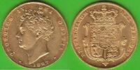 Half Sovereign 1827 Großbritannien GOLD, George IV. 1820-1830, hübsch vz-/vz