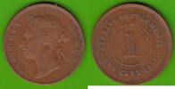 Straits Settlements 1 Cent 1895 Victoria 1837-1901 sehr sch&ouml;n 13.79 US$  +  4.61 US$ shipping