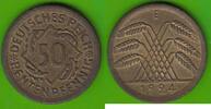 Weimarer Republik 50 Rentenpfennig 1924 E h&uuml;bsch gutes vz, leicht rau 14.42 US$  +  4.61 US$ shipping