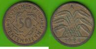Weimarer Republik 50 Rentenpfennig 1924 A sehr sch&ouml;n, etwas Belag, etwas... 5.60 US$  +  4.61 US$ shipping