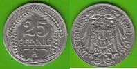 Kaiserreich 25 Pfennig 1910 A h&uuml;bsch vz-st, Stempelsprung, ein minimaler... 10.95 US$  +  4.61 US$ shipping