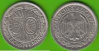 Weimarer Republik 50 Reichspfennig 1936 F bessere Ausgabe ss-vz 33.46 US$  +  4.61 US$ shipping