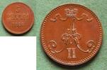 Finnland 5 Penni&auml; 1866 Alexander II. 1855-1881, Prachtexemplar fast Stem... 229.57 US$  +  8.65 US$ shipping
