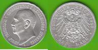 Mecklenburg-Strelitz 3 Mark 1913 Adolf Friedrich V. 1904-1914, sehr h&uuml;bs... 2,018.84 US$ free shipping
