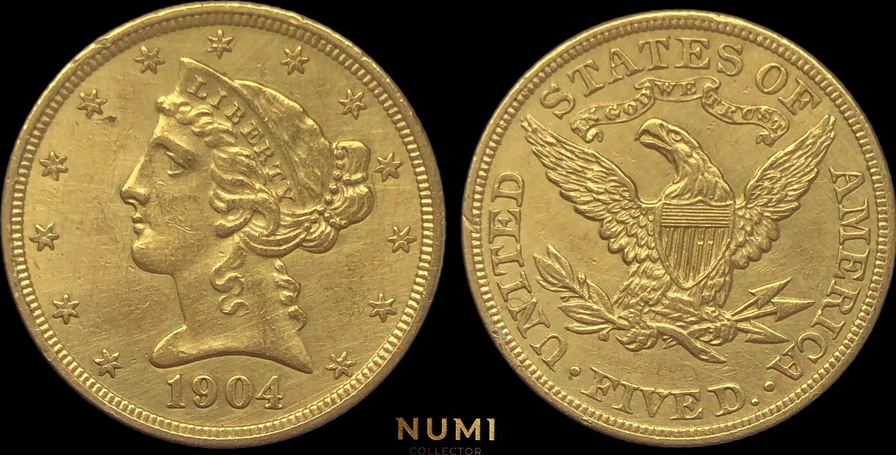 5 Dollars USA 5 DOLLAR LIBERTY HEAD GOLD 1904 AU