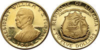 Liberia 12 Dollars 70th Birthday of President Tubman -