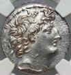 SELEUCID KINGDOM AR Tetradrachm Antiochus VIII, 121-96 BC NGC MS Strike: 4/5 Surface: 5/5