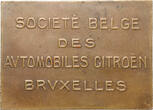 BELGIUM Plaque Société Belge des Automobiles Citroën Bruxelles EF