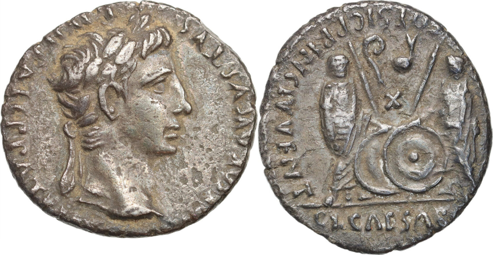 Roman Empire Denar 27 BC - 14 AD Augustus Lugdunum aVF | MA-Shops