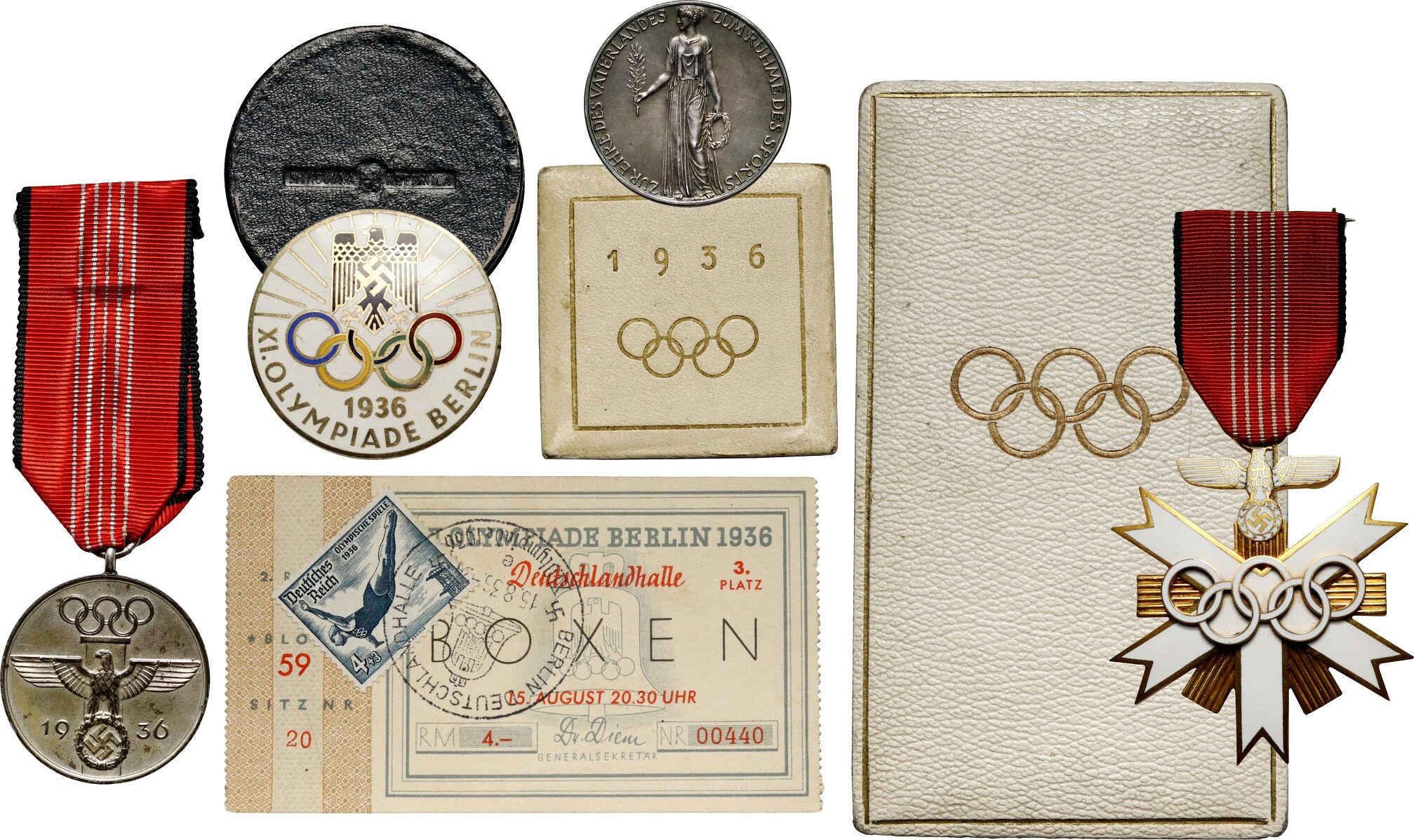 GERMANY Memorabilia Set, Berlin 1936 11th Olympic Games Very Nicely  Preserved Русские монеты из драгоценных