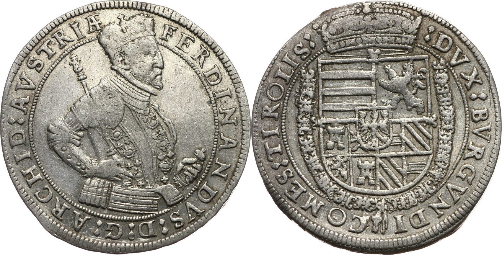 AUSTRIA (TIROL) Thaler 1564 - 1595 (No date) Ferdinand II, Hall