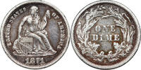 USA 1 Dime (10 Cents) Seated Liberty, rare -