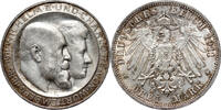 GERMANY (WÜRTTEMBERG) 3 Mark Wilhelm II, Silver Wedding Anniversary -