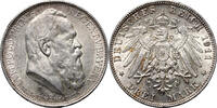 GERMANY (BAVARIA) 3 Mark Otto, 90th Birthday of Prince Regent Luitpold -