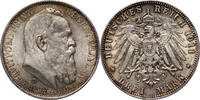 GERMANY (BAVARIA) 3 Mark Otto, 90th Birthday of Prince Regent Luitpold -