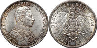 GERMANY (PRUSSIA) 3 Mark Wilhelm II, Uniformed bust -