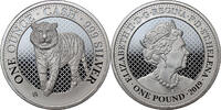 SAINT HELENA 1 Pound Elizabeth II, Cash India Wildlife: The Tiger, 1 Oz Ag999 -