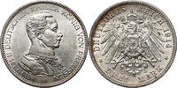 GERMANY (PRUSSIA) 3 Mark Wilhelm II, Uniformed bust -