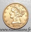 Etats-Unis  UNITED STATES - KM 101 - 5 DOLLARS 1899 - Philadelphia - LIBERTY - GOLD VF