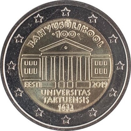 ESTONIA Estonia`s national university 100 UNC 2 Euro commemorative coin 2019 