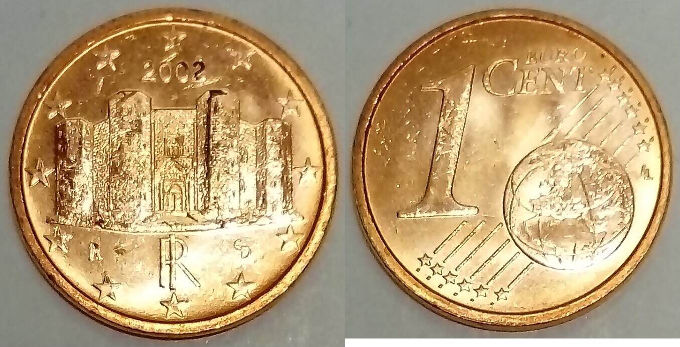 Italie 1 cent ITALY - KM 210 - 1 EURO CENT 2002 - CASTEL DEL MONTE
