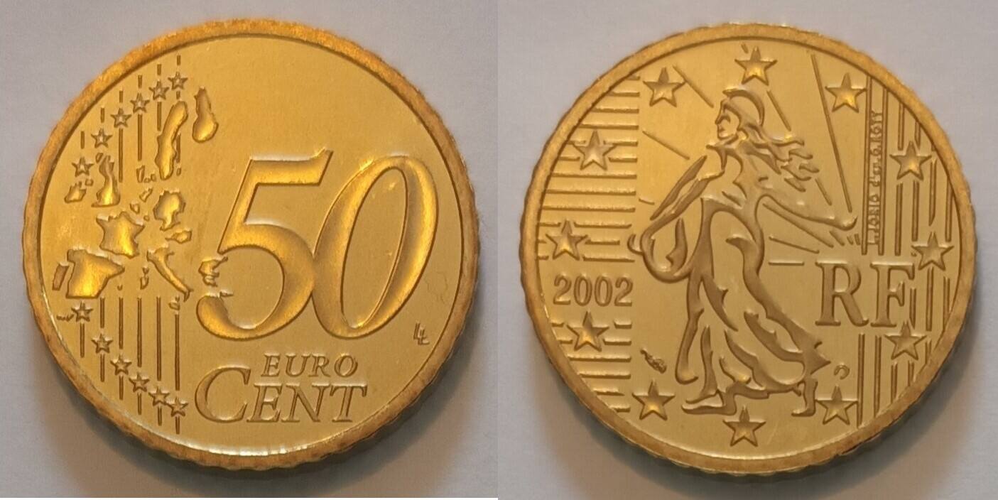フランス 2002年 1€50C 銀貨 Proof 50 Cent FRANCE - KM 1287 - 50 EURO CENT 2002 - THE SOWER