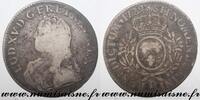 France Écu FRANCE - Gad 321 - LOUIS XV - ECU WITH OLIVE BRANCHES 1729 D - Lyon -