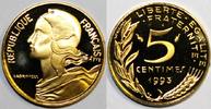 France 5 Centimes GADOURY 175a - 5 CENTIMES 1993 TYPE MARIANNE 4 plis - BE - KM 933 -