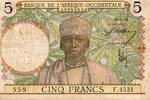 Afrique occidentale française 5 Francs FRENCH WEST AFRICA - PICK 21 - 5 FRANCS - 10/03/1938 -