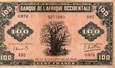 Afrique occidentale française 100 Francs FRENCH WEST AFRICA - PICK 31 a - 100 FRANCS - 14/12/1942 -