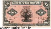 Afrique occidentale française 100 Francs FRENCH WEST AFRICA - PICK 31 a - 100 FRANCS - 14/12/1942 -