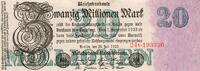 20 Millionen Mark 1923 Allemagne DEUTSCHLAND - PICK 97 b - 20 MILLIONEN MARK - 25/07/1923 VZ