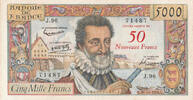 France 50 Nouveaux Francs FRANCE - P.139 - 50 NOUVEAUX FRANCS ON 5000 FRANCS HENRI IV - 30/10/1958 - J.96 -