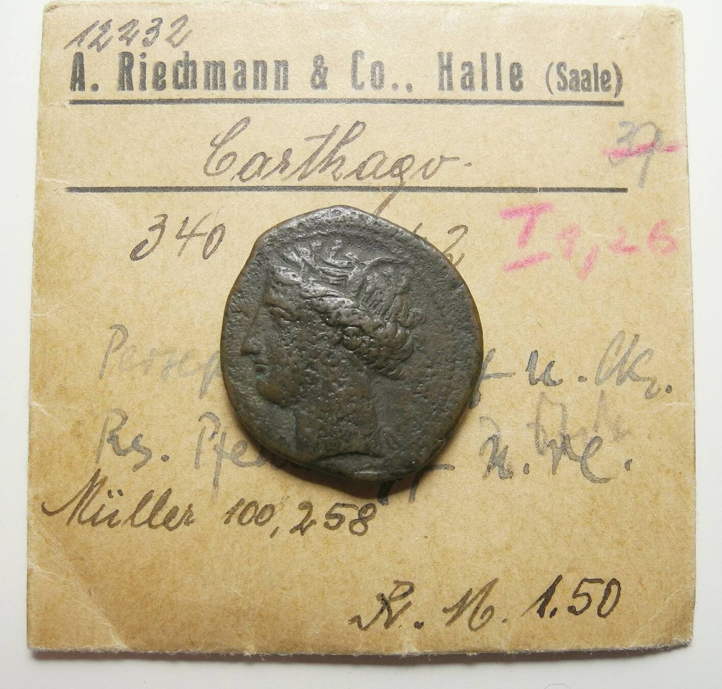 Carthage Ae 19 Mm Circa 300 264 Sardinian Mint Ex A Riechmann Co Halle Saale Vf Ma Shops