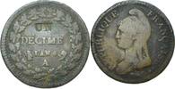 France Un décime Un décime, modification du 2 Décimes - An 4 (1796) A - Paris -