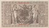Germany  1000 Mark Allegorical figures - Red seal - 1910 - 7 digit serial L - P.44 - XF to XF+