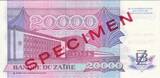 01/07/1991 20000 Zaire Pdt Mobutu, leopard - Bank of Zaïre - 1991 UNC