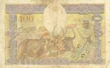 Madagascar 1937 100 Francs Fortuna and symbols of agriculture and industry FF