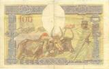 Madagascar 1937 100 Francs Fortuna and symbols of agriculture and industry FF