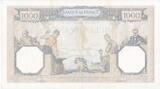 France  1000 Francs Ceres and Mercury - 16/12/1937 Serial O3129 VF