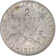 France  2 Francs Semeuse - 1919 - Silver XF