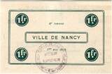 France 01/05/1916 1 Franc Nancy City AU