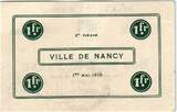 France 01/05/1916 1 Franc Nancy City AU