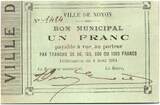 France 04/08/1914 1 Franc Noyon City - 1914 XF