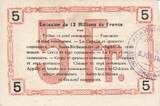 France 08/05/1916 5 Francs Fourmies City - 1916 XF