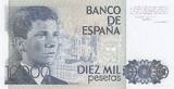 Spain  10000 Pesetas 1985 - Juan Carlos - Prince Felipe - without serial letter UNC