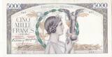 France 1938 5000 Francs Victory - 08-12-1938 Serial D.71-287 - VF